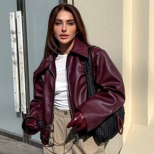 SOLD OUT: NWT BURGANDY WINE PUV BOMBER JACKET